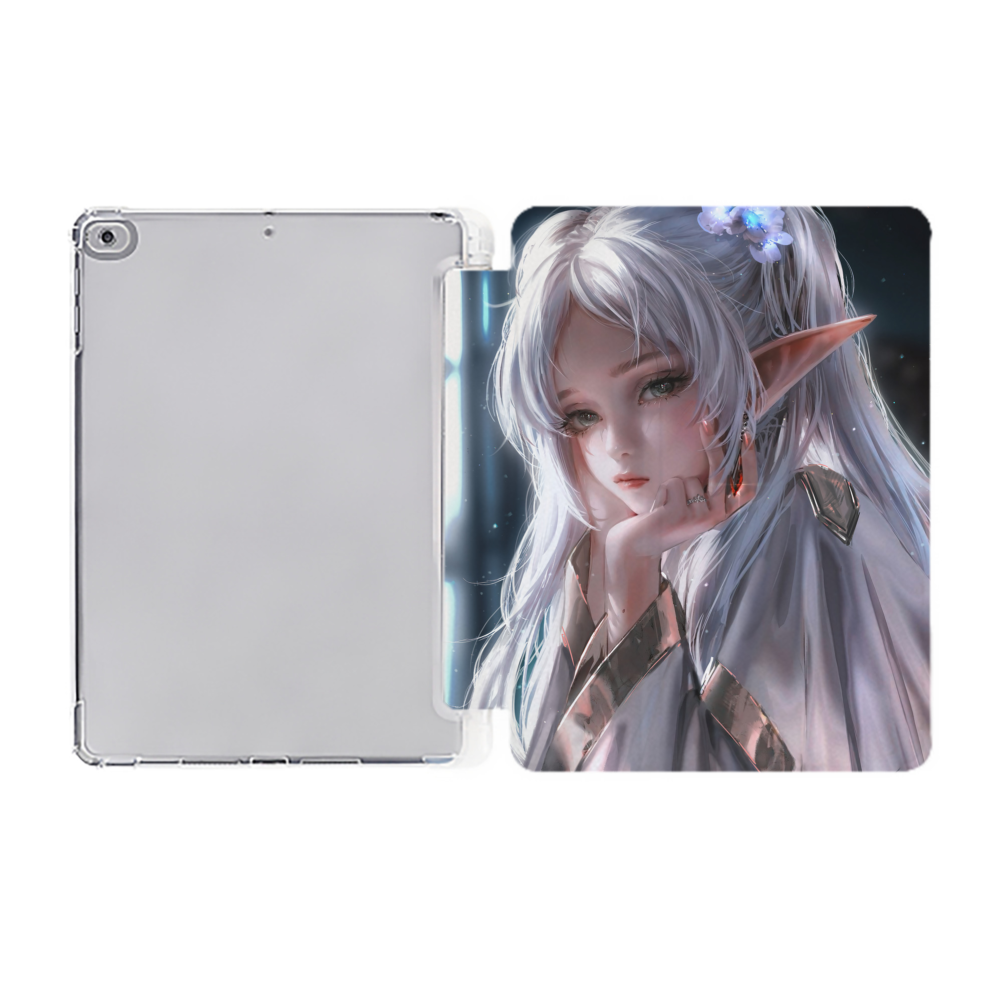 （画像用） 葬送のフリーレン Frieren IPad ケース ペン収納付き 三つ折りスタンド PUレザー×シリコン 対応機種9.5/10.5/10.9インチ